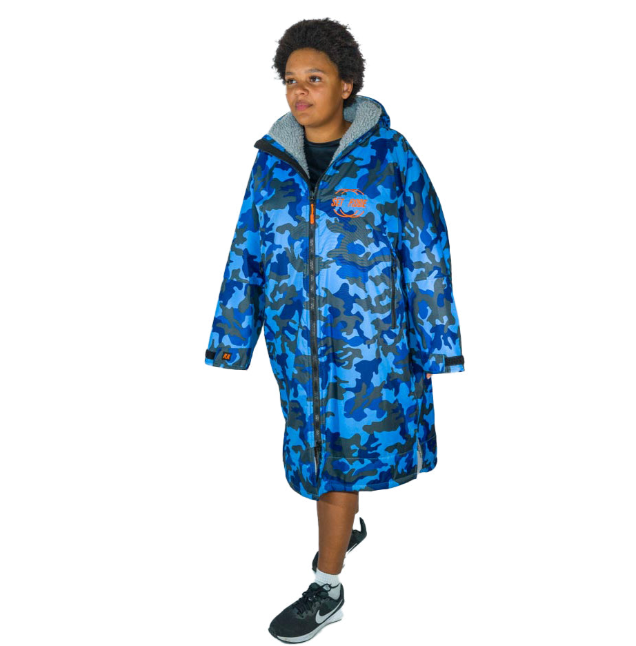 Blue Camo Change Robe with Grey Fleece  - RuggaRobe