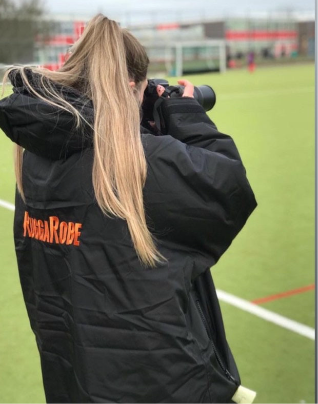 Black Change Robe with Orange Fleece - RuggaRobe