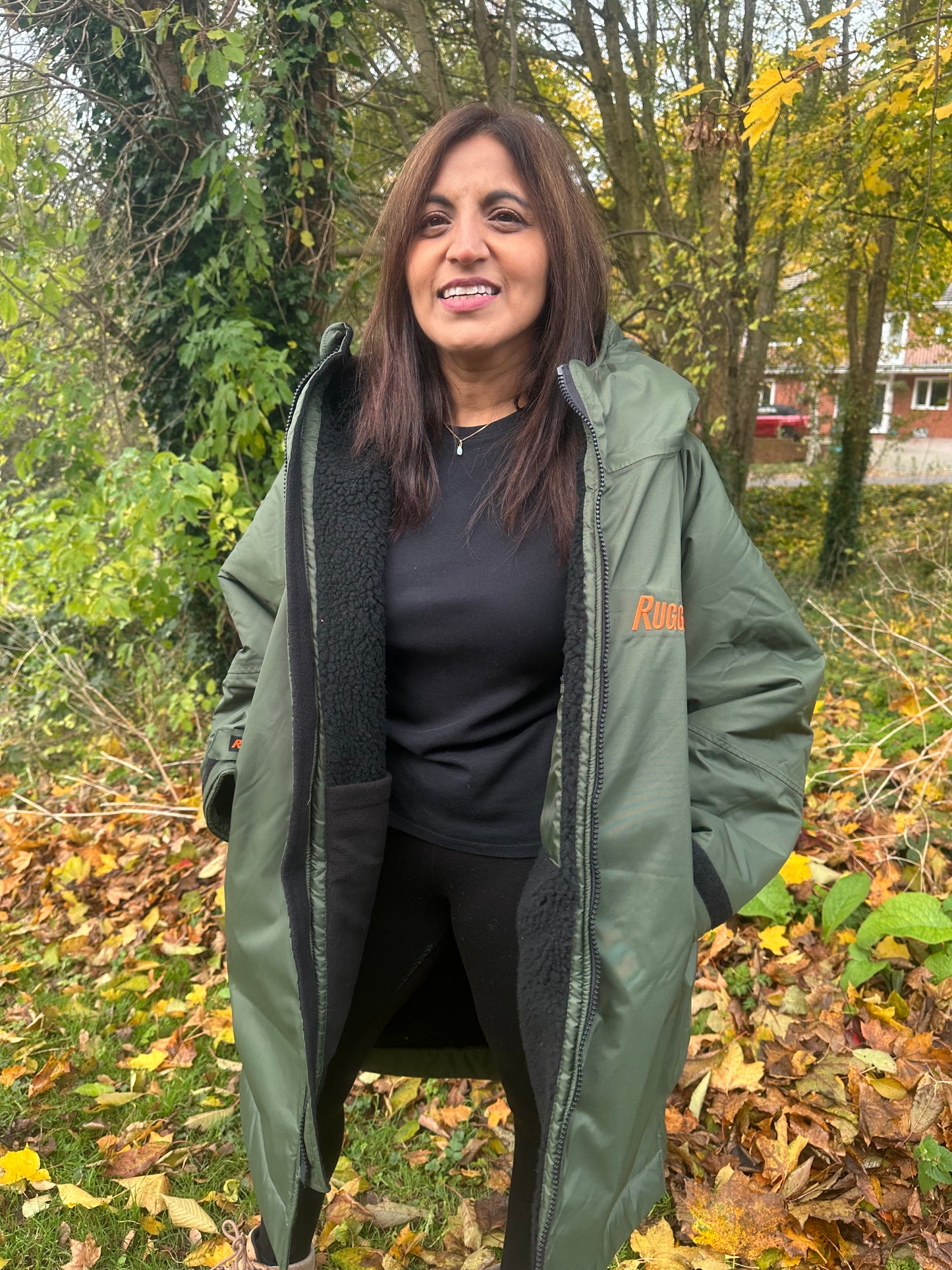 Green Change Robe with Black Fleece - RuggaRobe