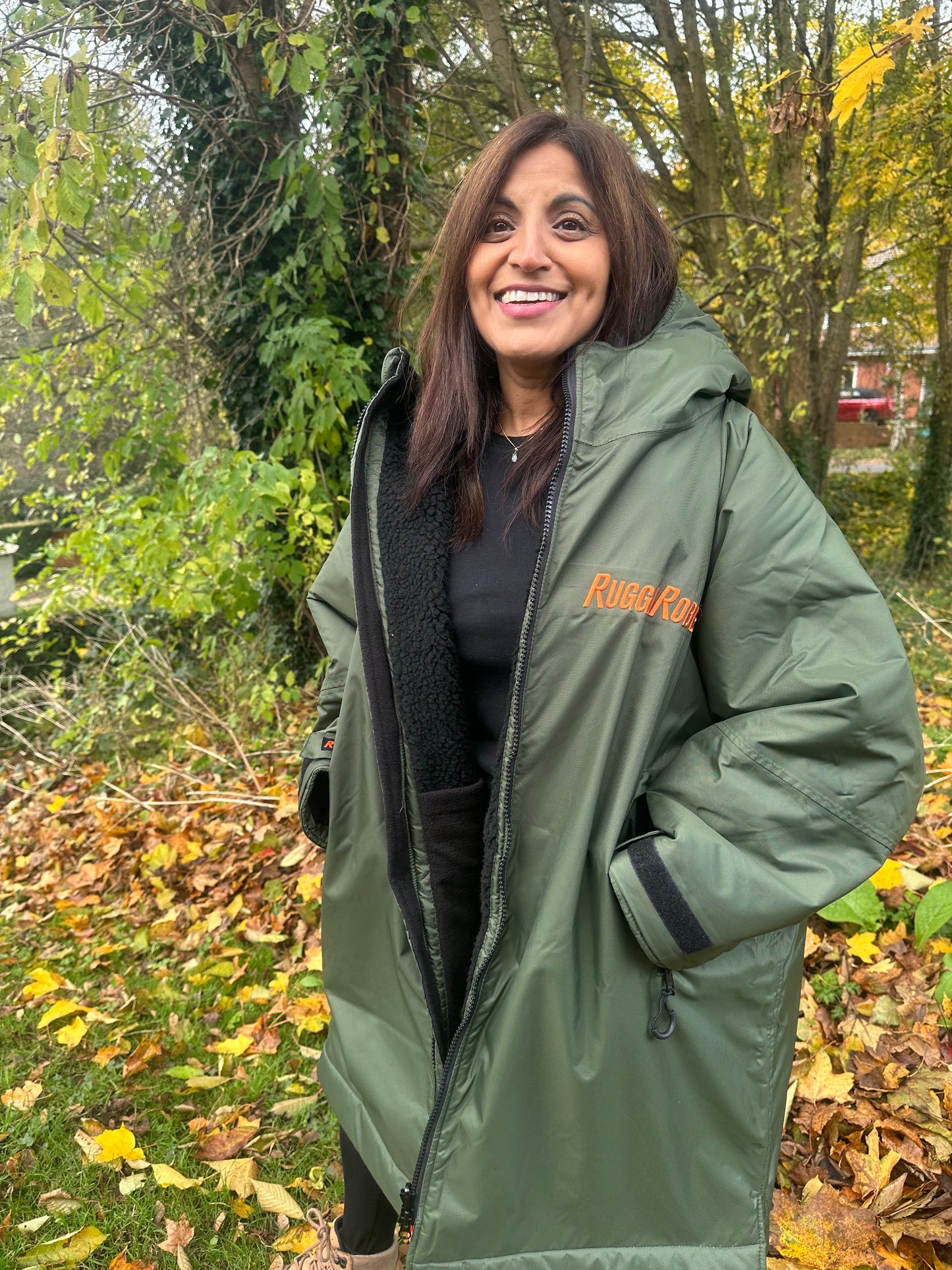 Green Change Robe with Black Fleece - RuggaRobe