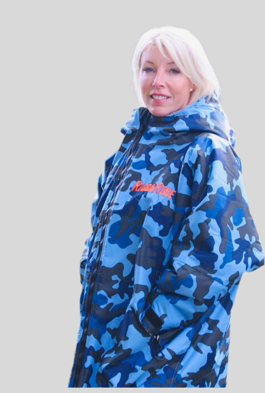 Blue Camo Change Robe with Grey Fleece  - RuggaRobe