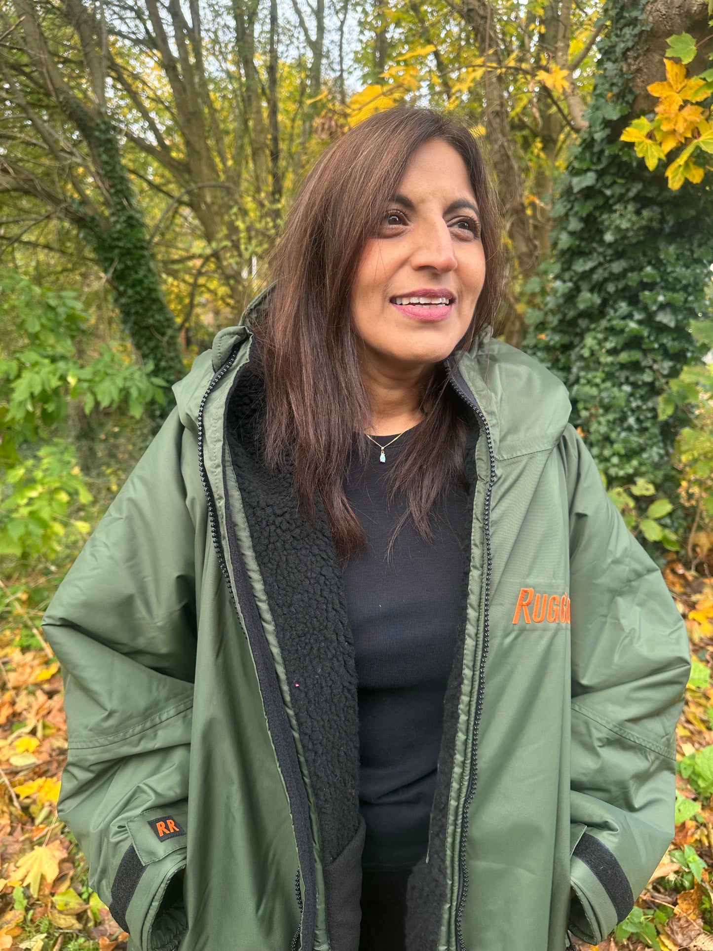 Green Change Robe with Black Fleece - RuggaRobe