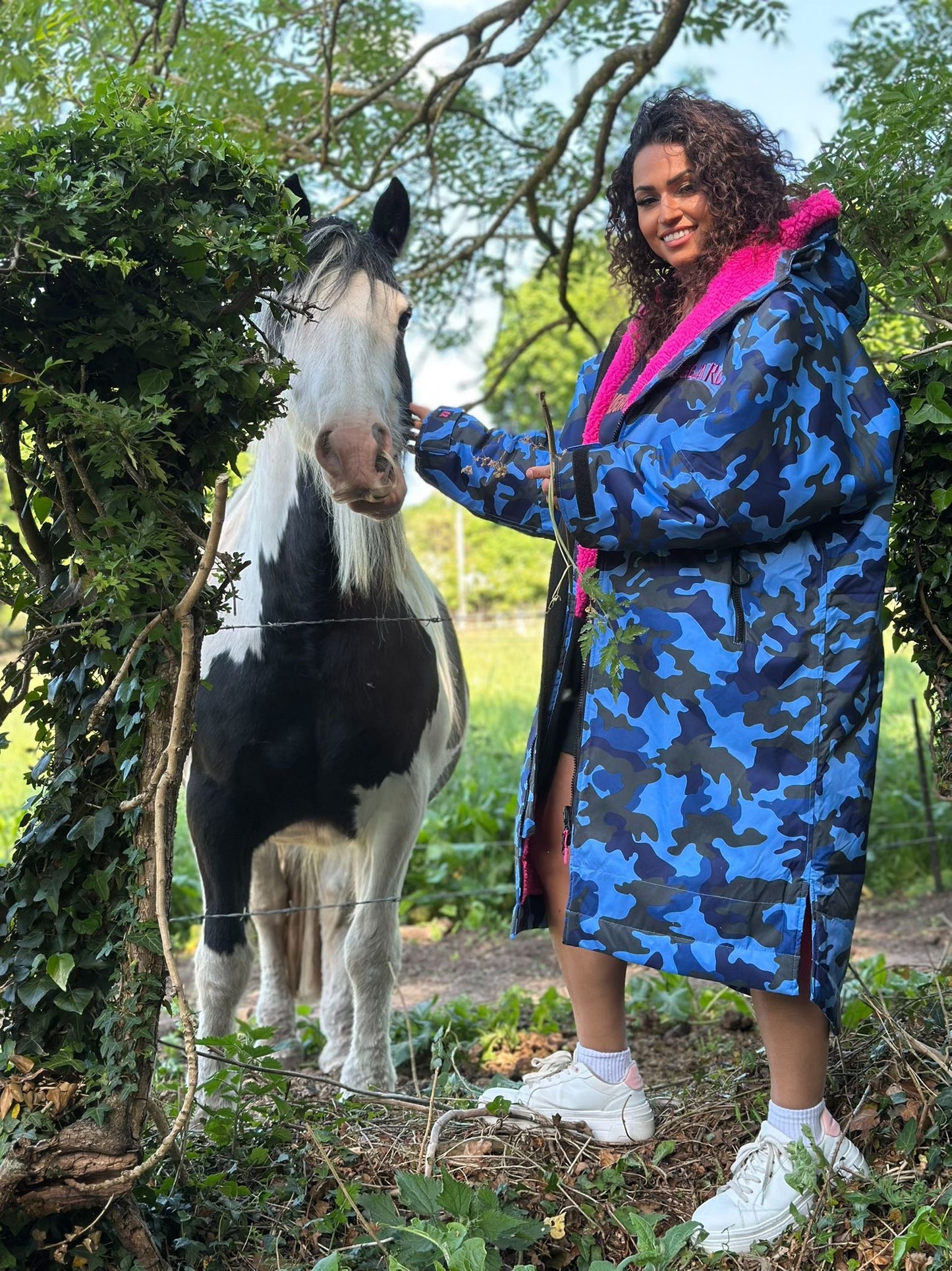 Blue Camo Change Robe with Pink Fleece  - RuggaRobe