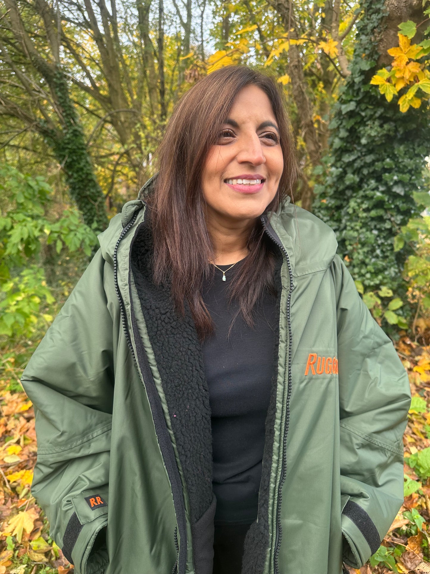 Green Change Robe with Black Fleece - RuggaRobe