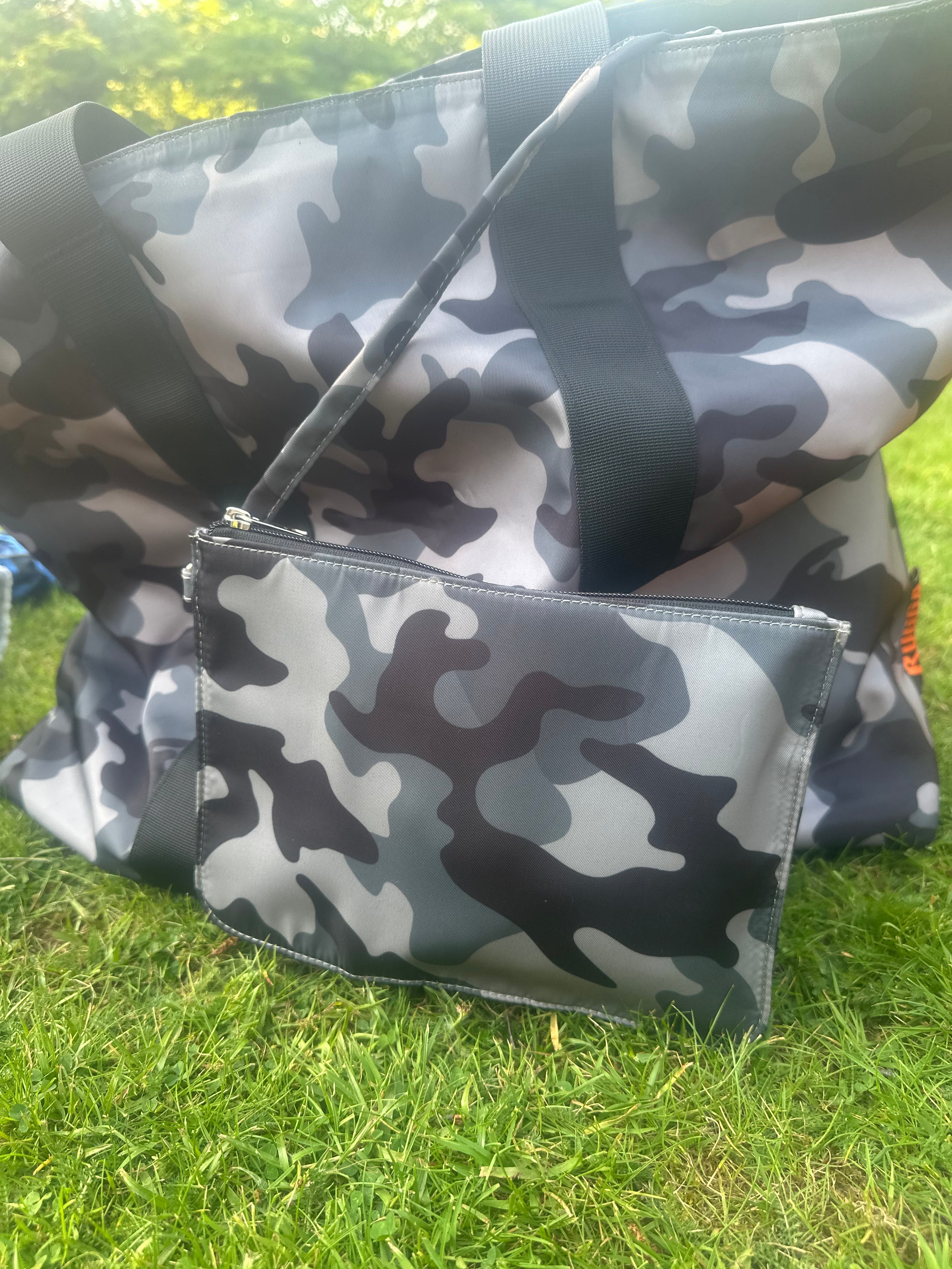 Rugga Everything Bag Grey Camo Orange for days out, festivals, pitchside & camping