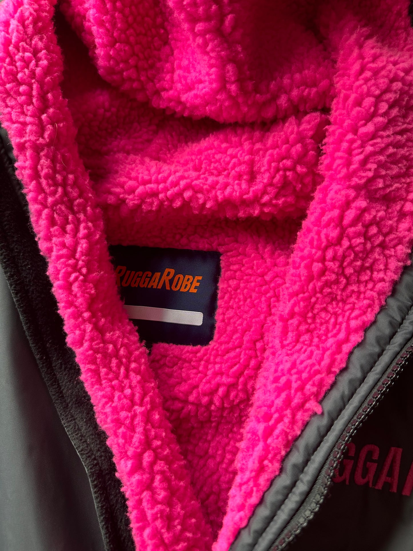 Slate Grey Change Robe with Pink Fleece - Set Robe