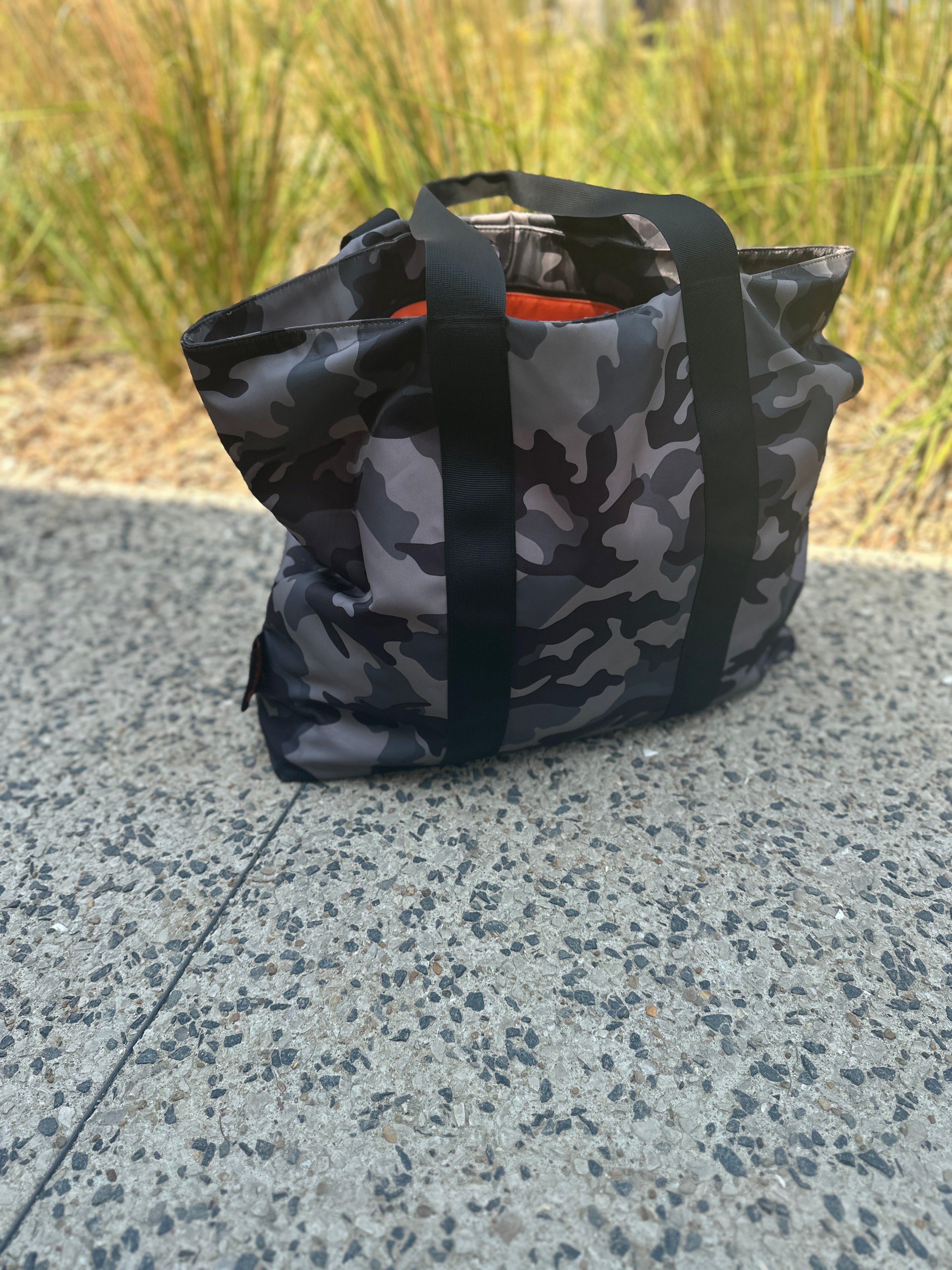 Rugga Everything Bag Grey Camo Orange for days out, festivals, pitchside & camping