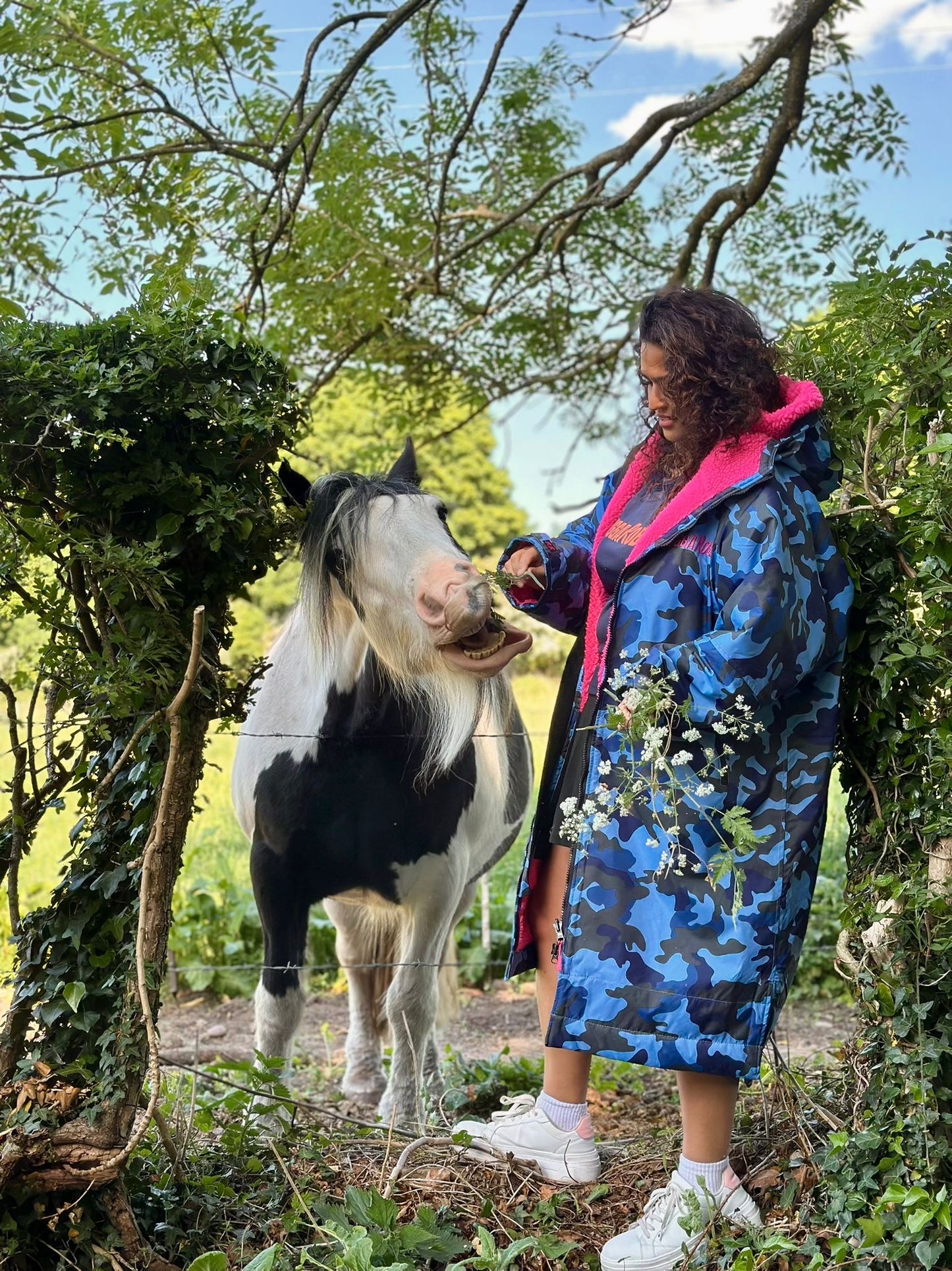 Blue Camo Change Robe with Pink Fleece  - RuggaRobe