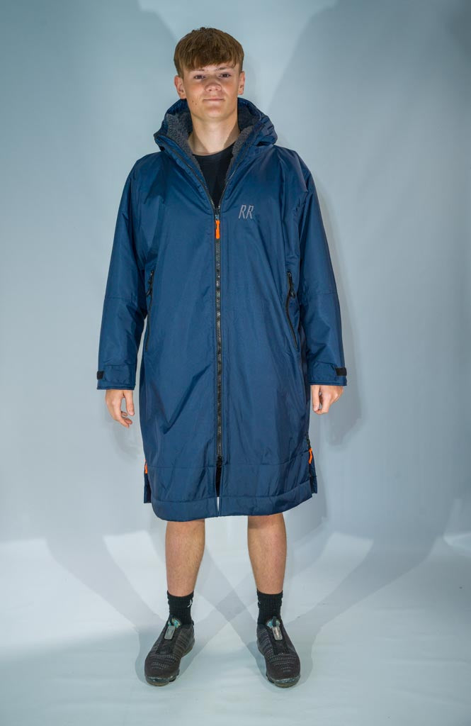 RR Country Navy Change Robe with Asphalt Grey Fleece - Country