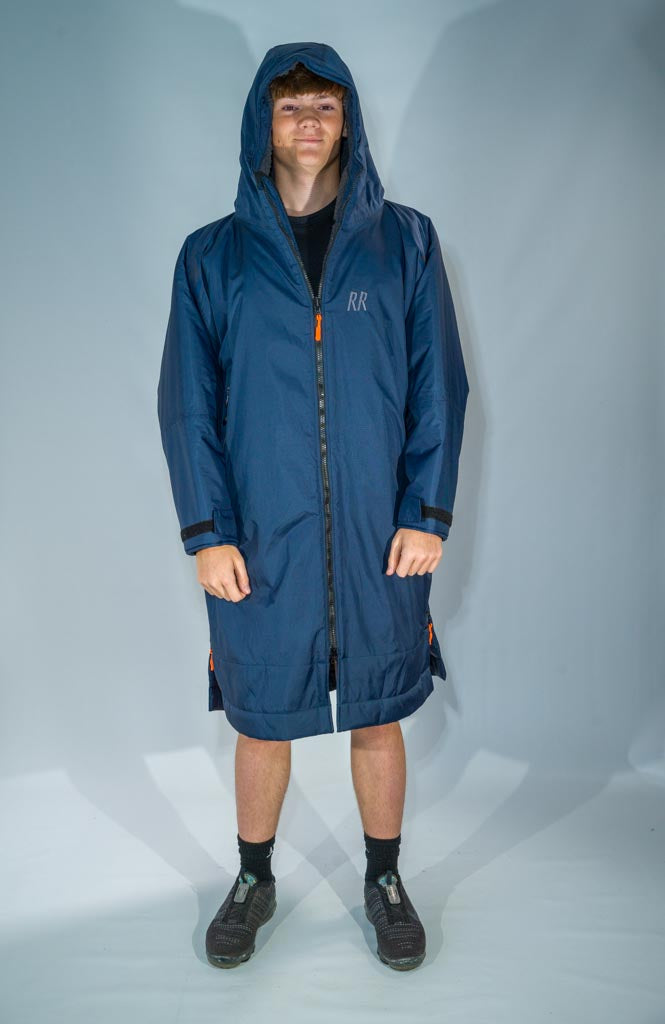 RR Country Navy Change Robe with Asphalt Grey Fleece - Country