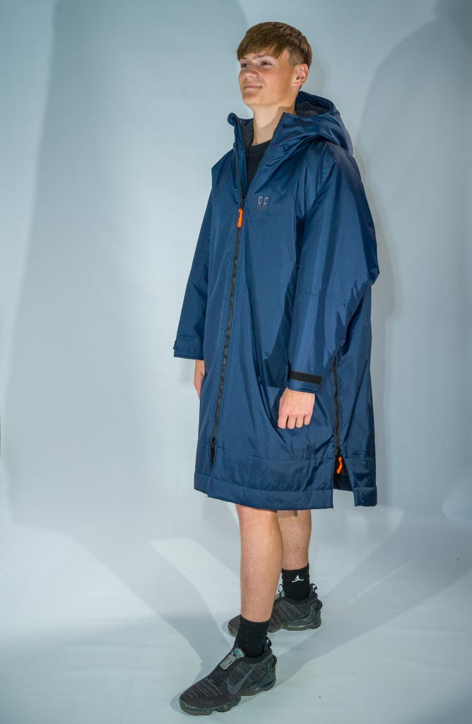 RR Country Navy Change Robe with Asphalt Grey Fleece - Country