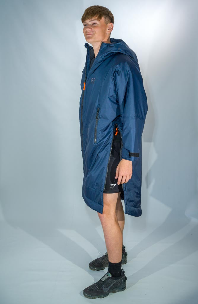 RR Country Navy Change Robe with Asphalt Grey Fleece - Country