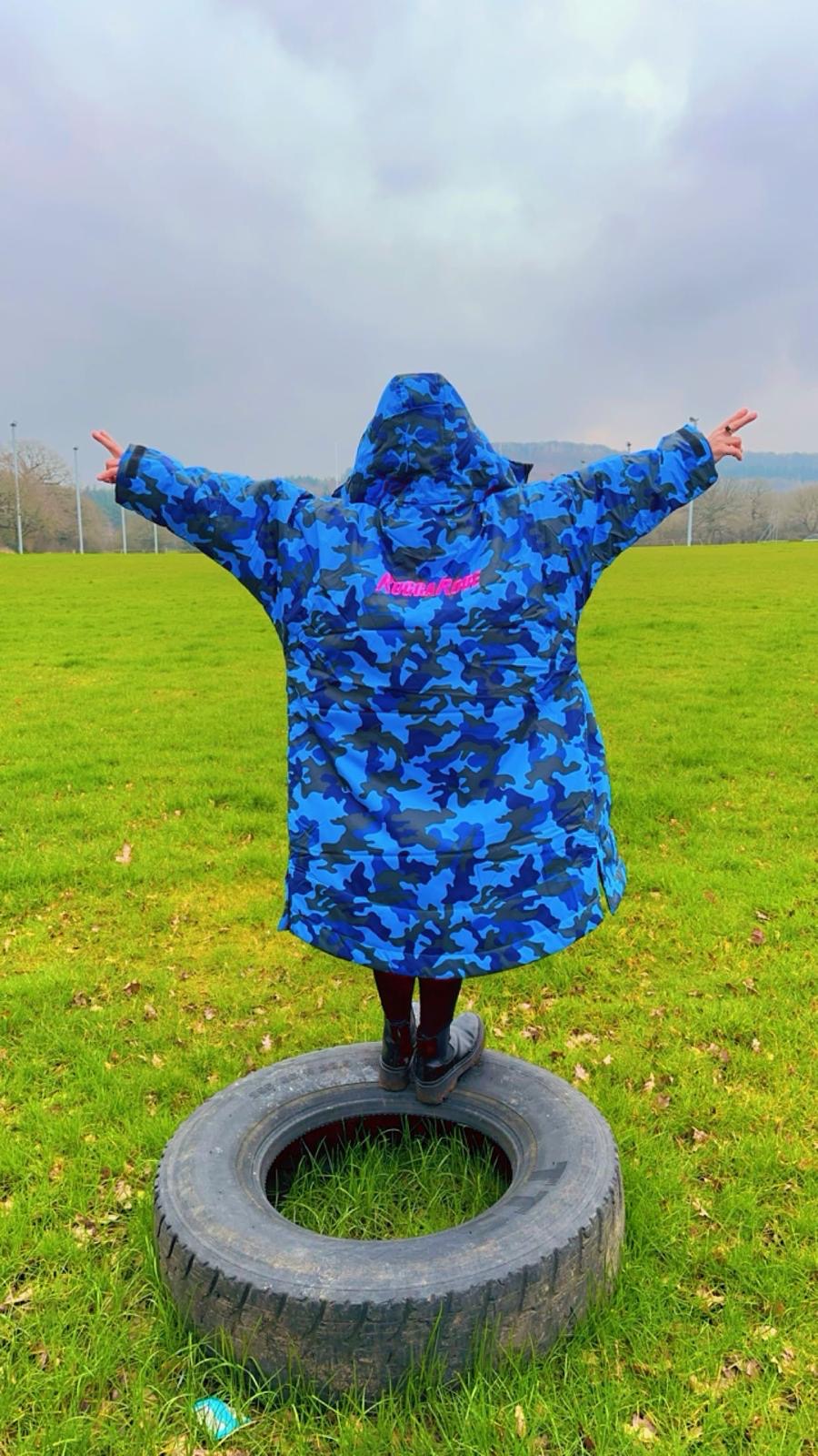 Blue Camo Change Robe with Pink Fleece  - RuggaRobe