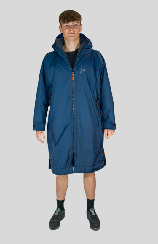 RR Country Navy Change Robe with Asphalt Grey Fleece - Country
