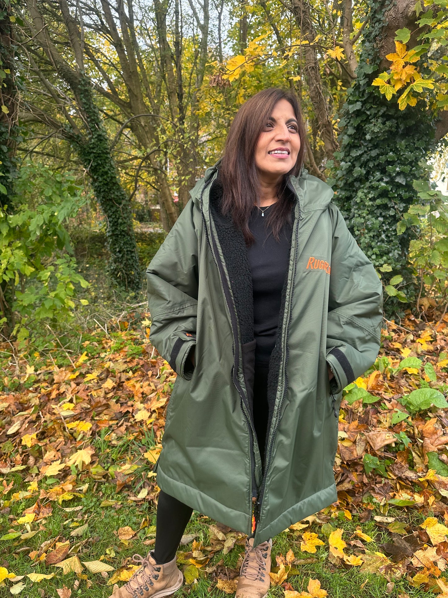 Green Change Robe with Black Fleece - RuggaRobe