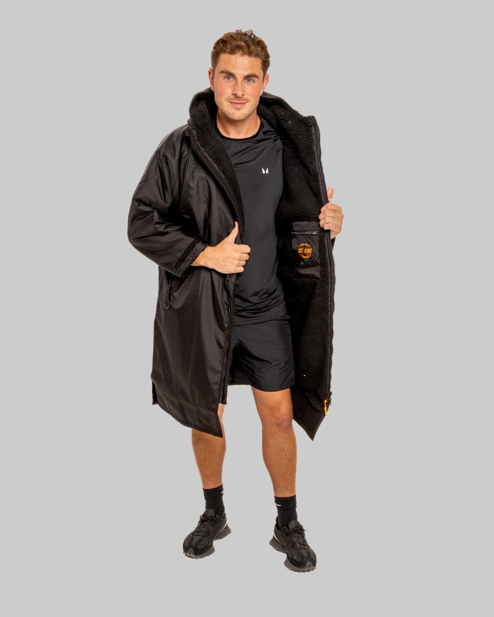 Black Change Robe with Black Fleece - Set Robe