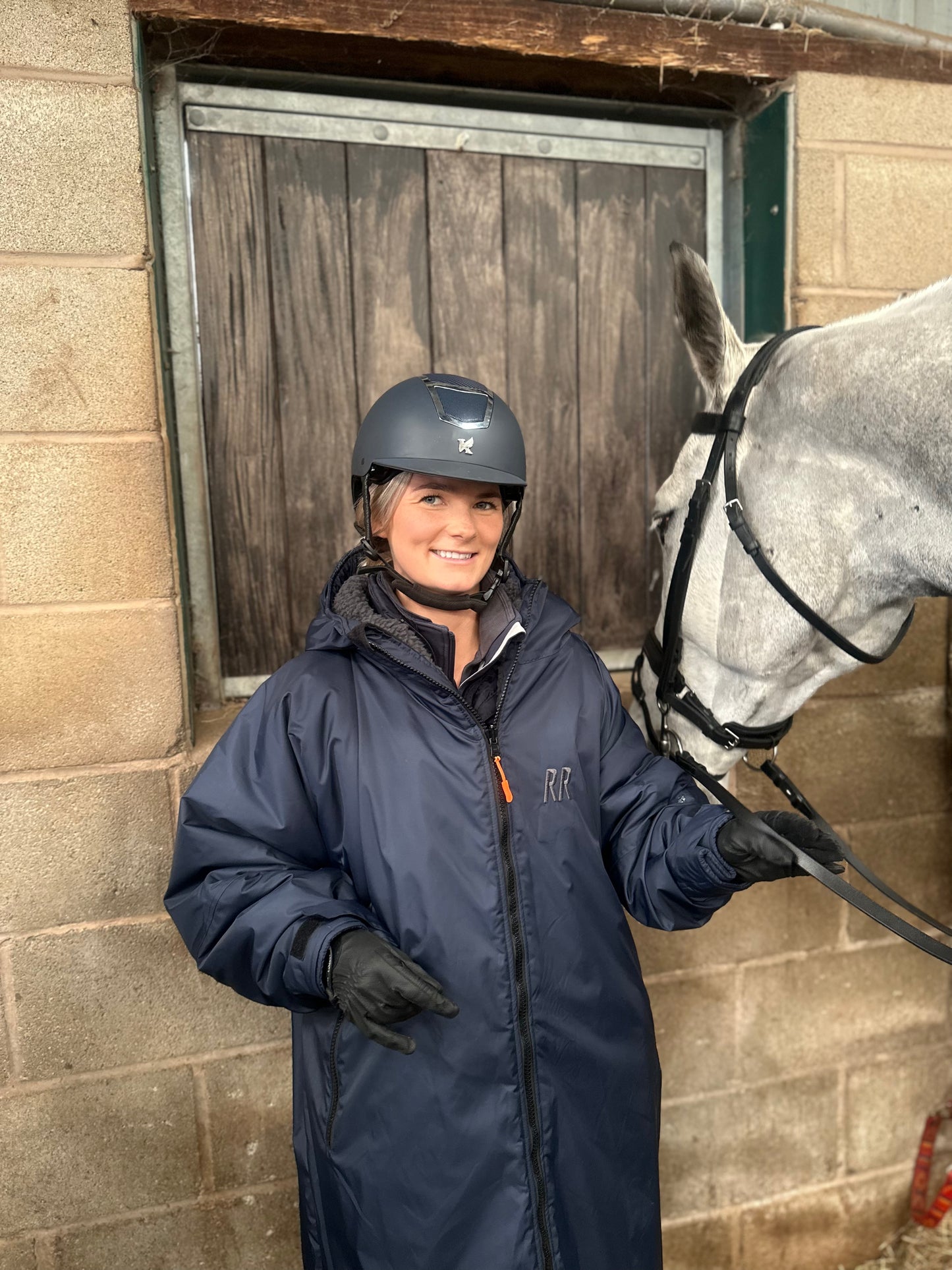 RR Country Navy Change Robe with Asphalt Grey Fleece - Country