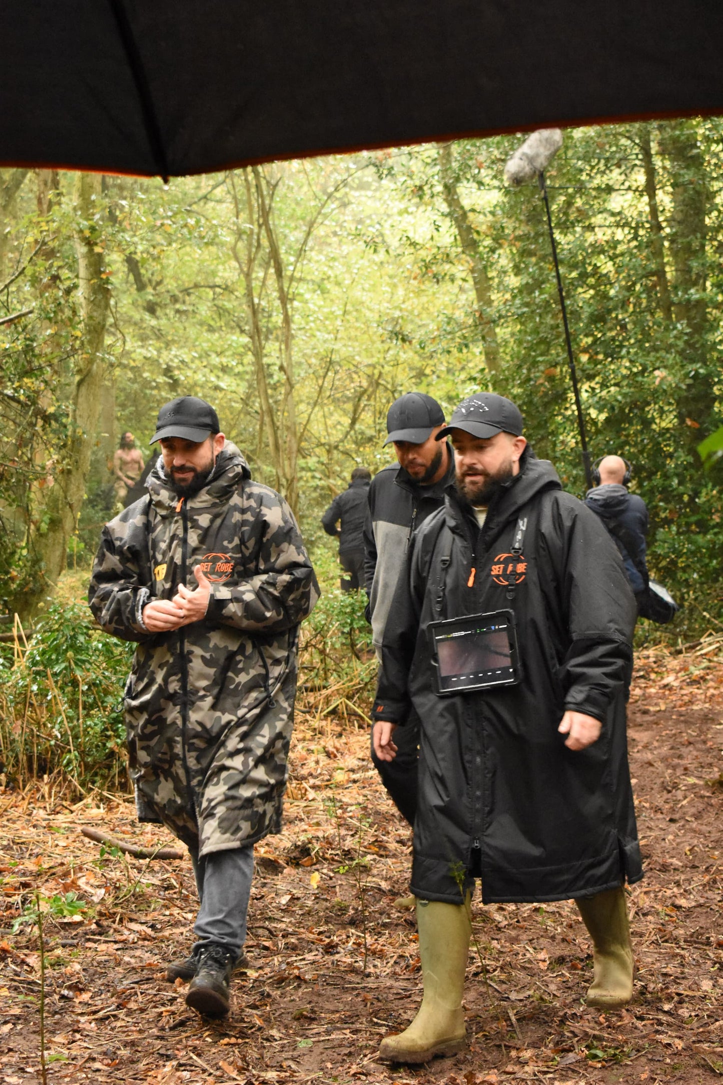 Grey Camo Change Robe with Orange Fleece - Set Robe