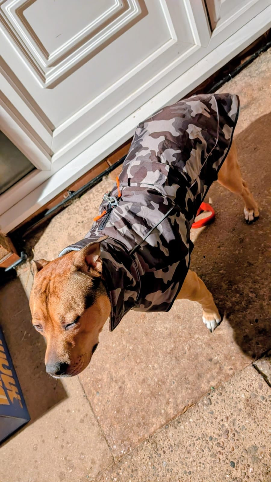 Waterproof Fleece Lined RuggaRobe Dog Coat - Grey Camo with Grey Fleece