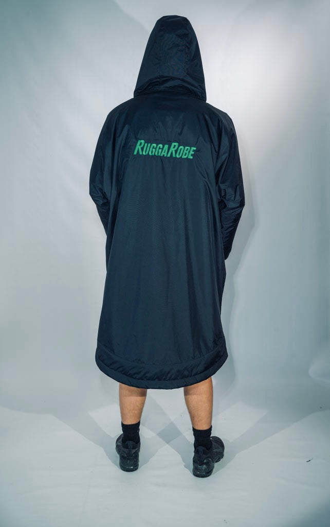 Black Change Robe with Green Fleece  - Club Robe
