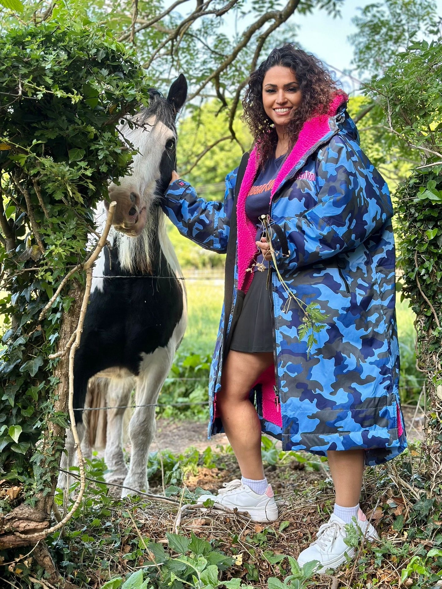 Blue Camo Change Robe with Pink Fleece  - RuggaRobe