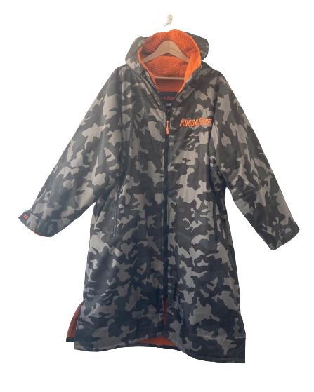 Grey Camo Change Robe with Orange Fleece  - RuggaRobe