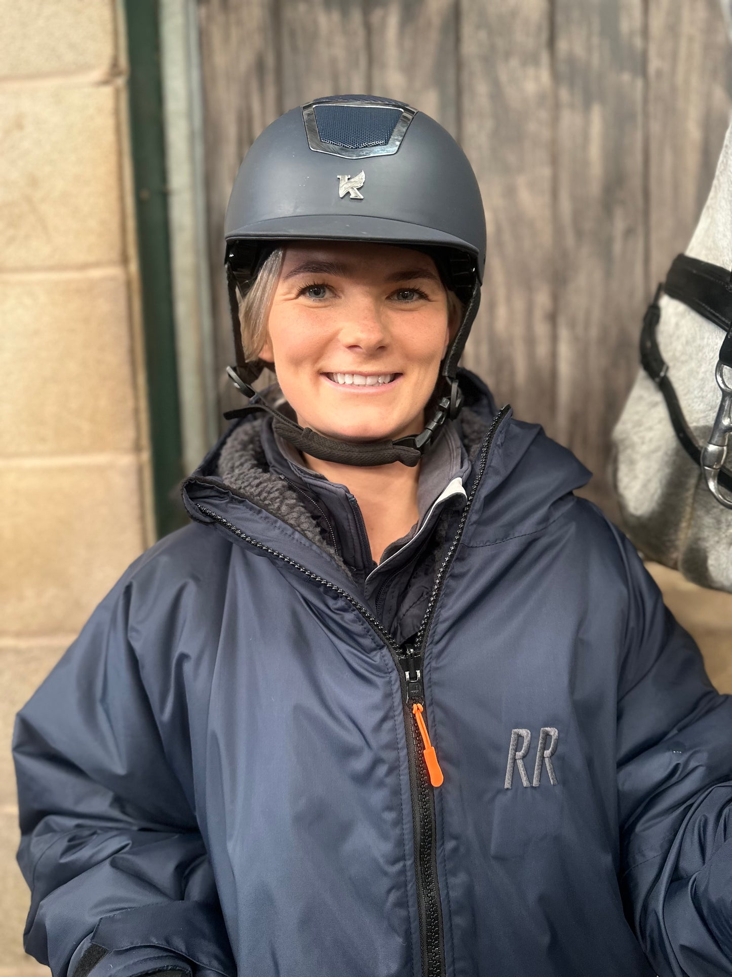 RR Country Navy Change Robe with Asphalt Grey Fleece - Country