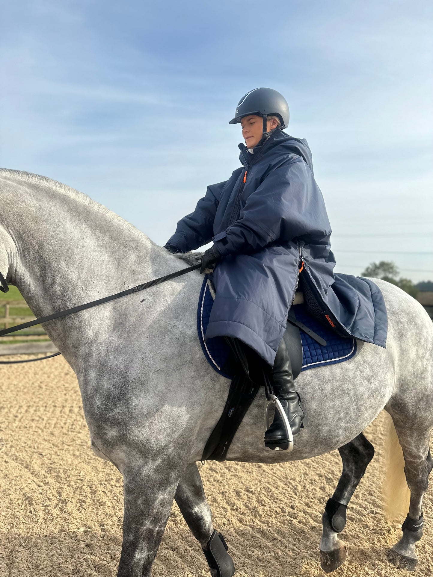 RR Country Navy Change Robe with Asphalt Grey Fleece - Country