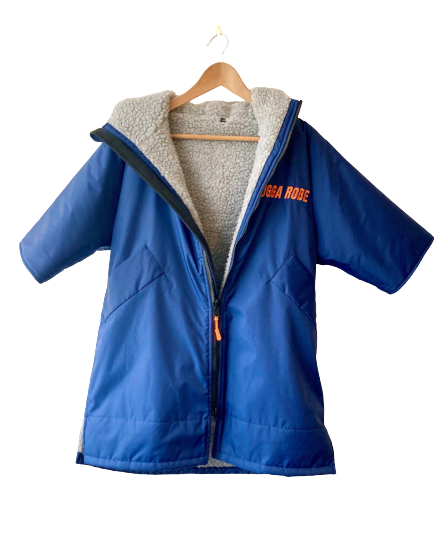 Blue Change Robe with Grey Fleece  - Club Robe