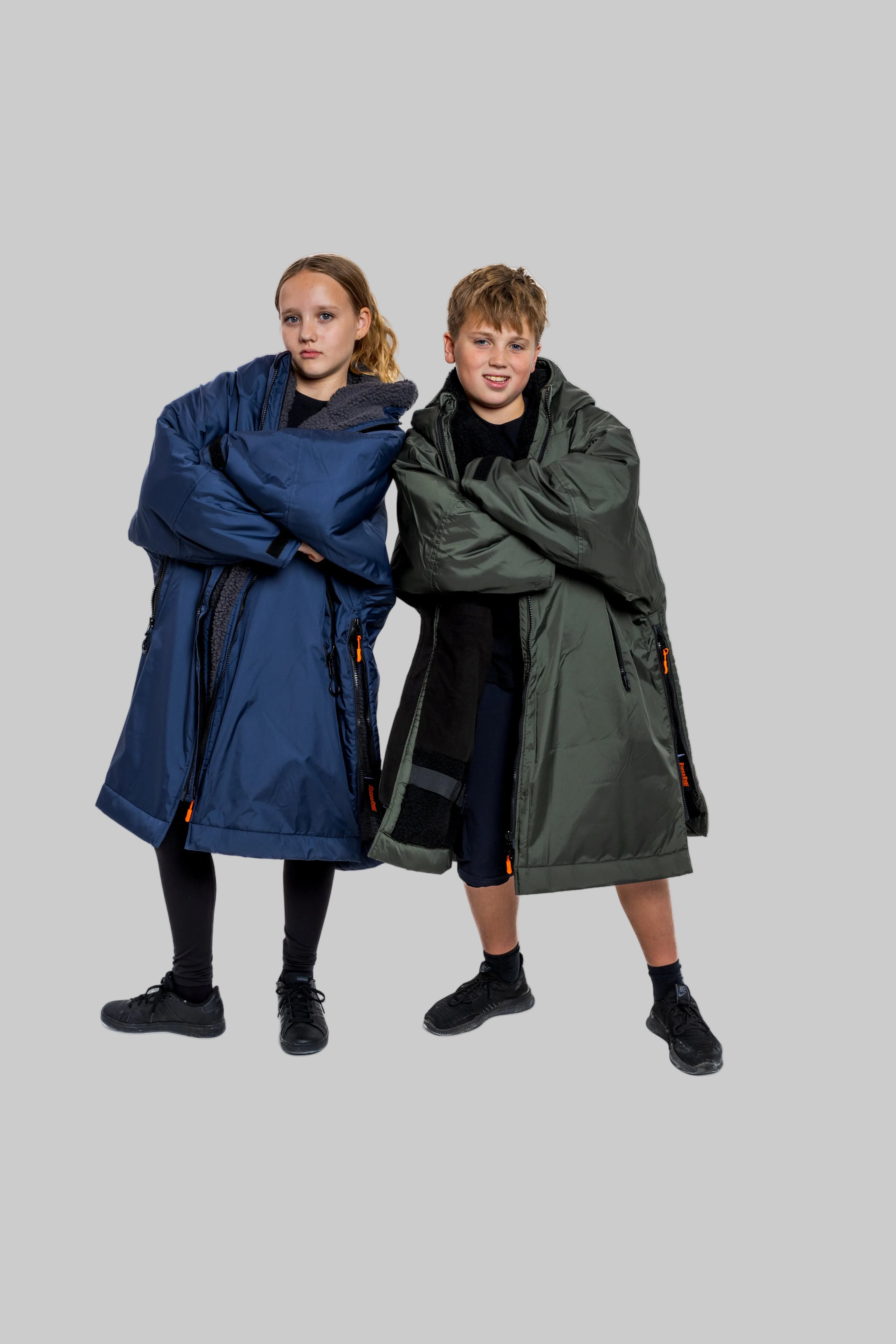 RR Country Green Kids Change Robe with Black Fleece