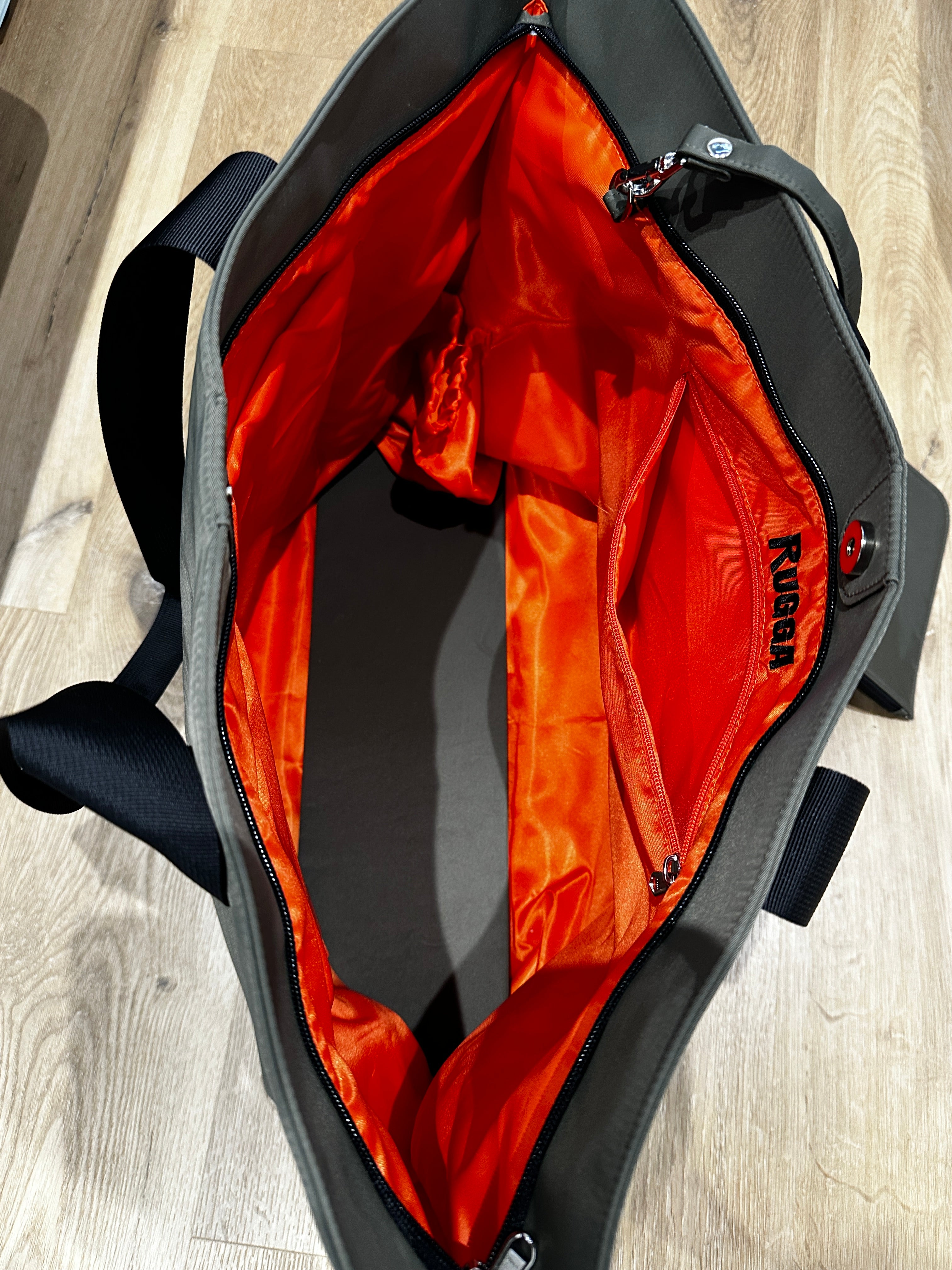Rugga Everything Bag Green with Orange for days out, festivals, pitchside & camping