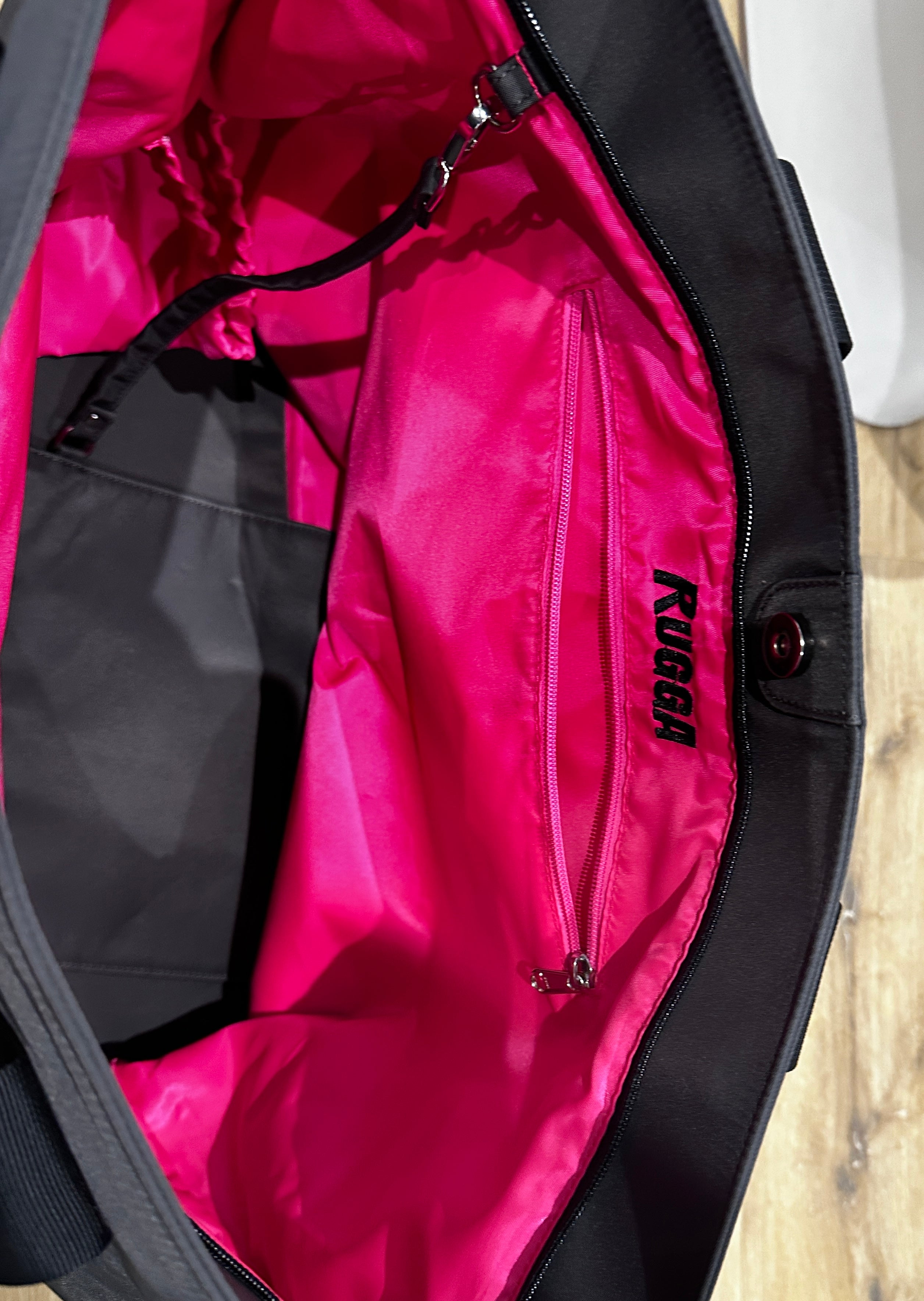 Rugga Everything Bag Grey with Pink Lining for days out, festivals, pitchside & camping