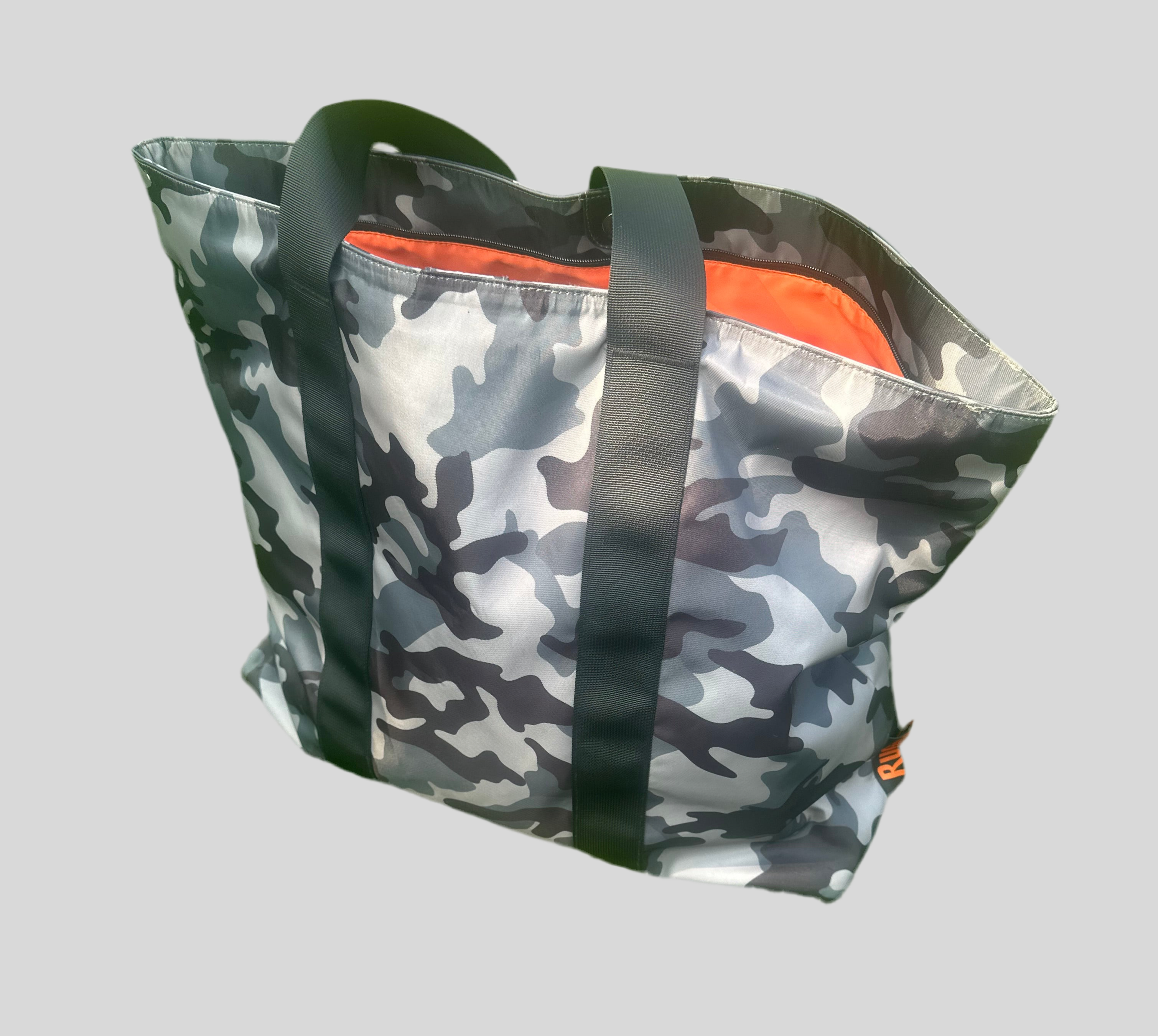 Rugga Everything Bag Grey Camo Orange for days out, festivals, pitchside & camping
