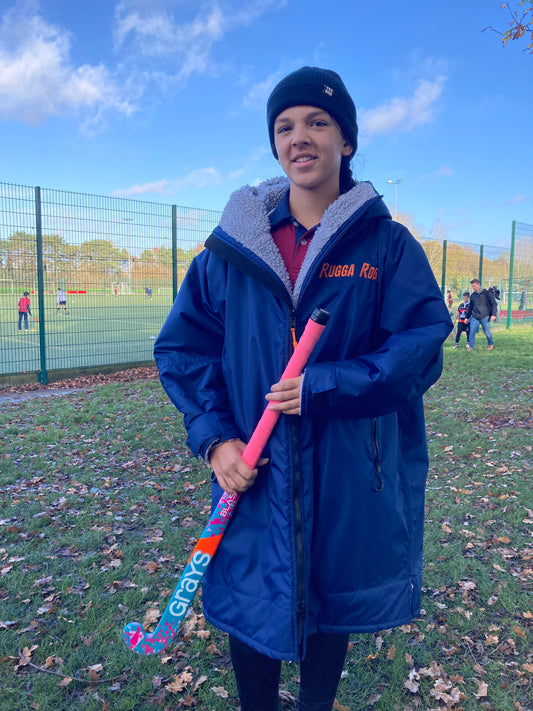 Blue Change Robe with Grey Fleece  - Club Robe