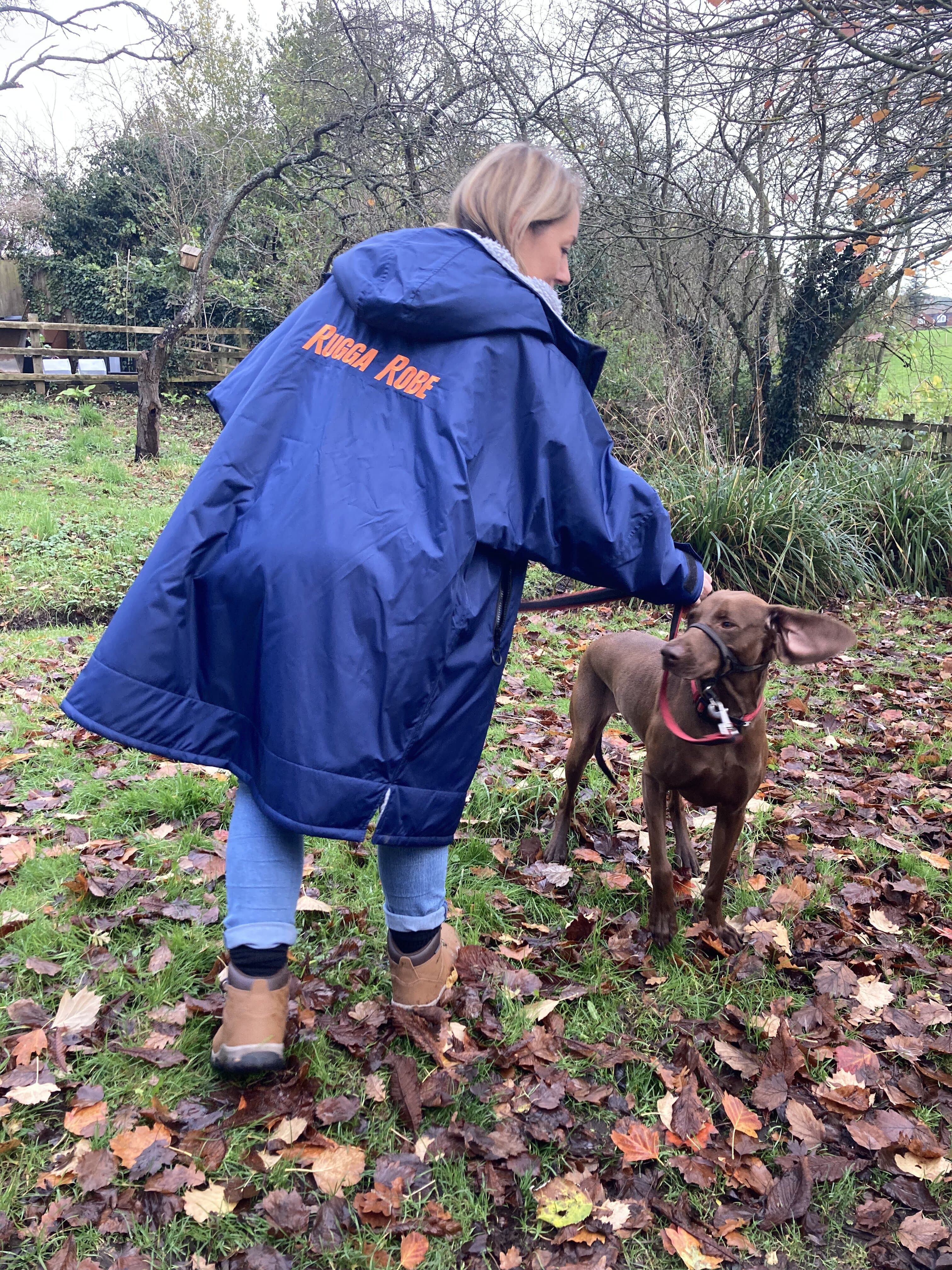 Blue Change Robe with Grey Fleece - Wolfrun