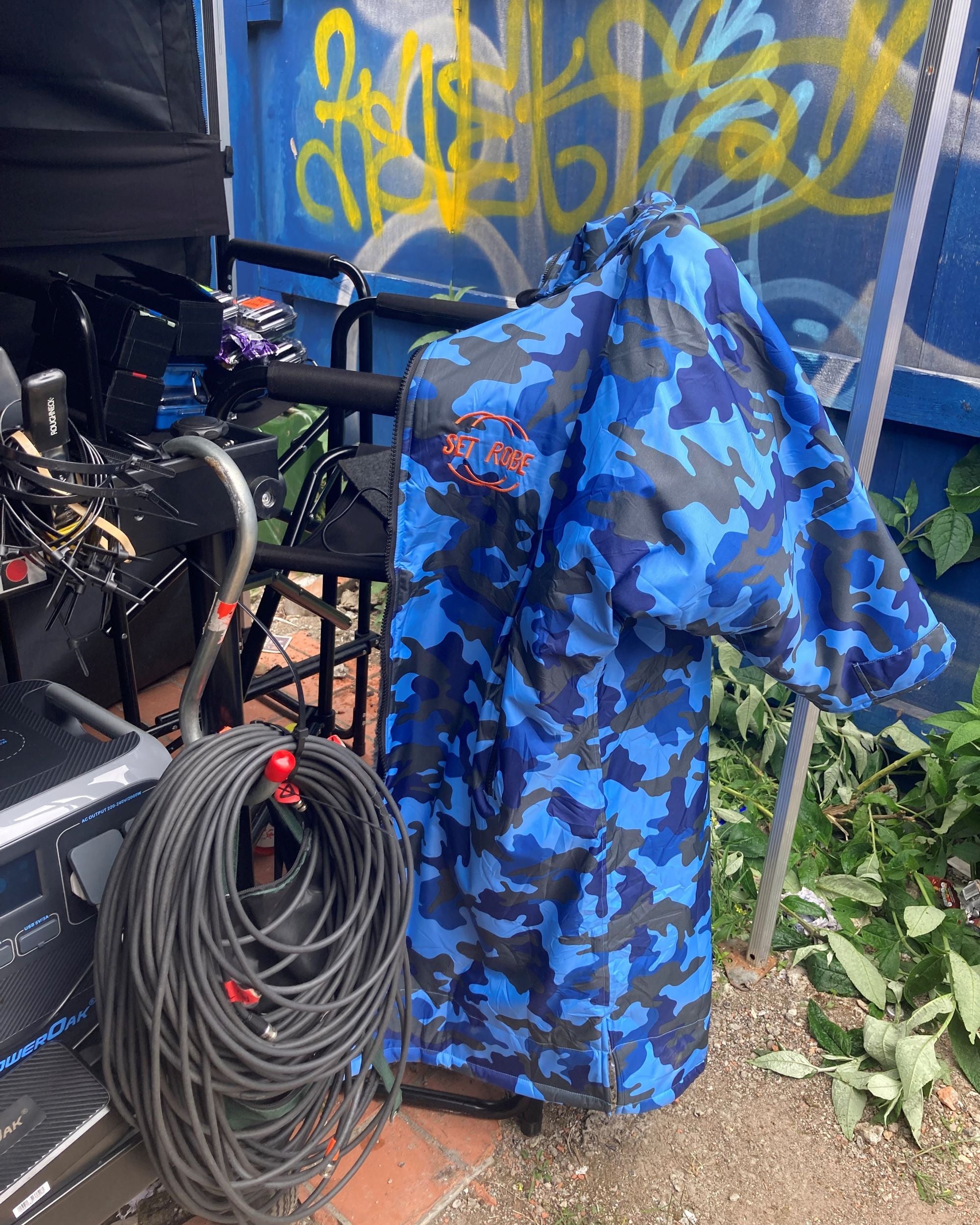 Blue Camo Change Robe with Grey Fleece - Set Robe