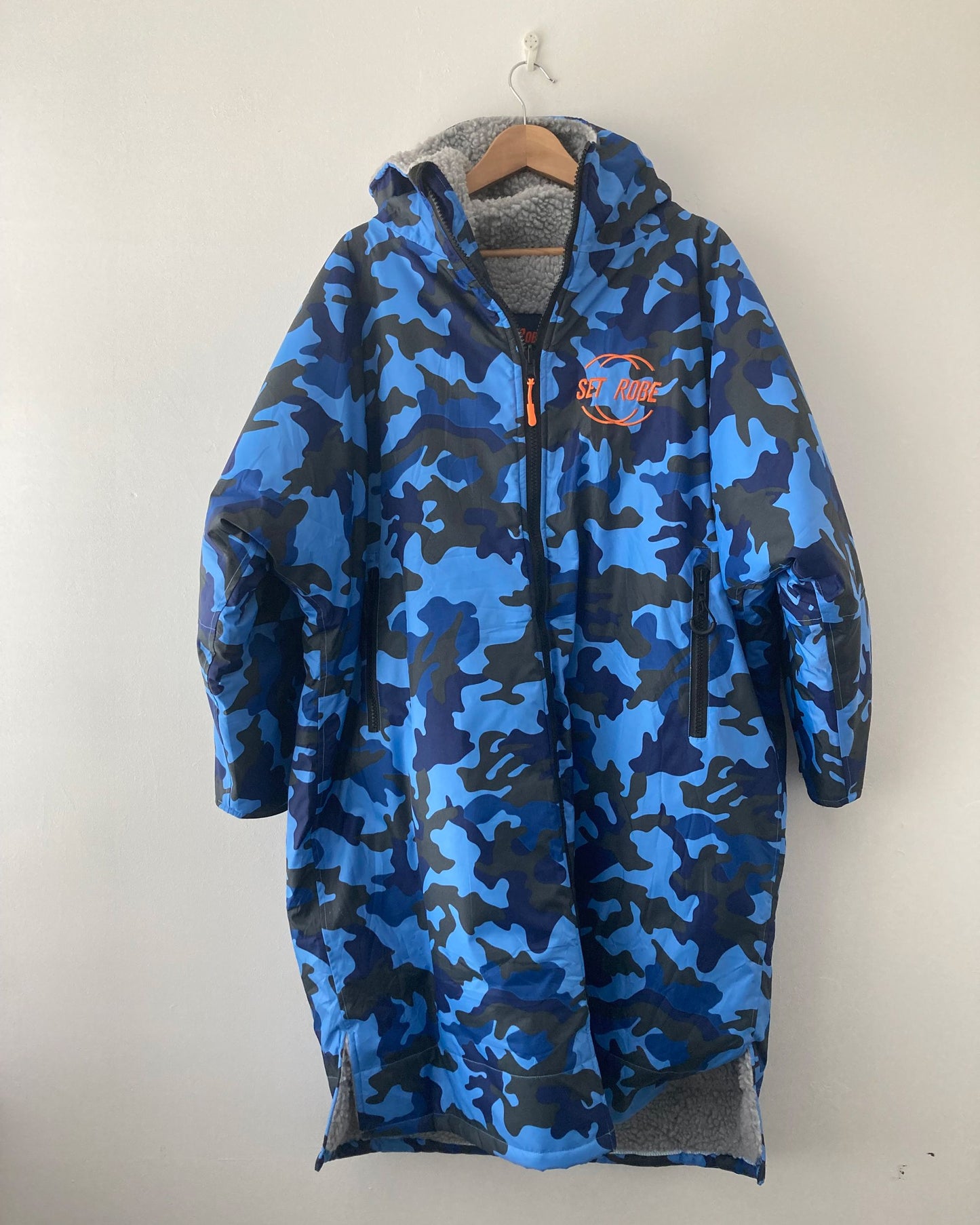 Blue Camo Change Robe with Grey Fleece - Set Robe