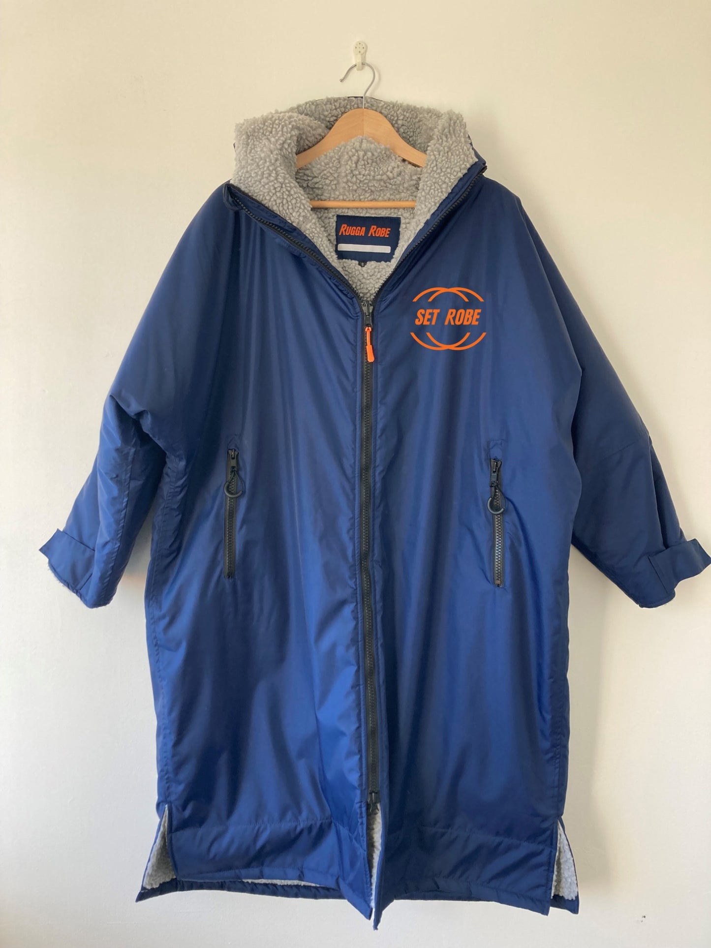 Blue Change Robe with Grey Fleece - Set Robe