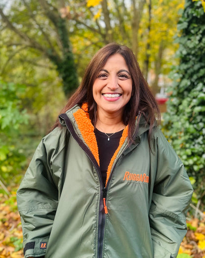 Green Change Robe with Orange Fleece - RuggaRobe