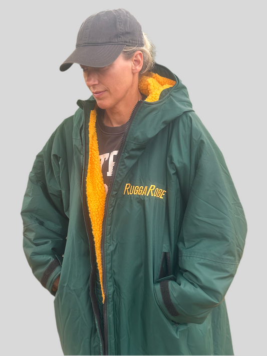 Green Change Robe with Gold  Fleece - RuggaRobe