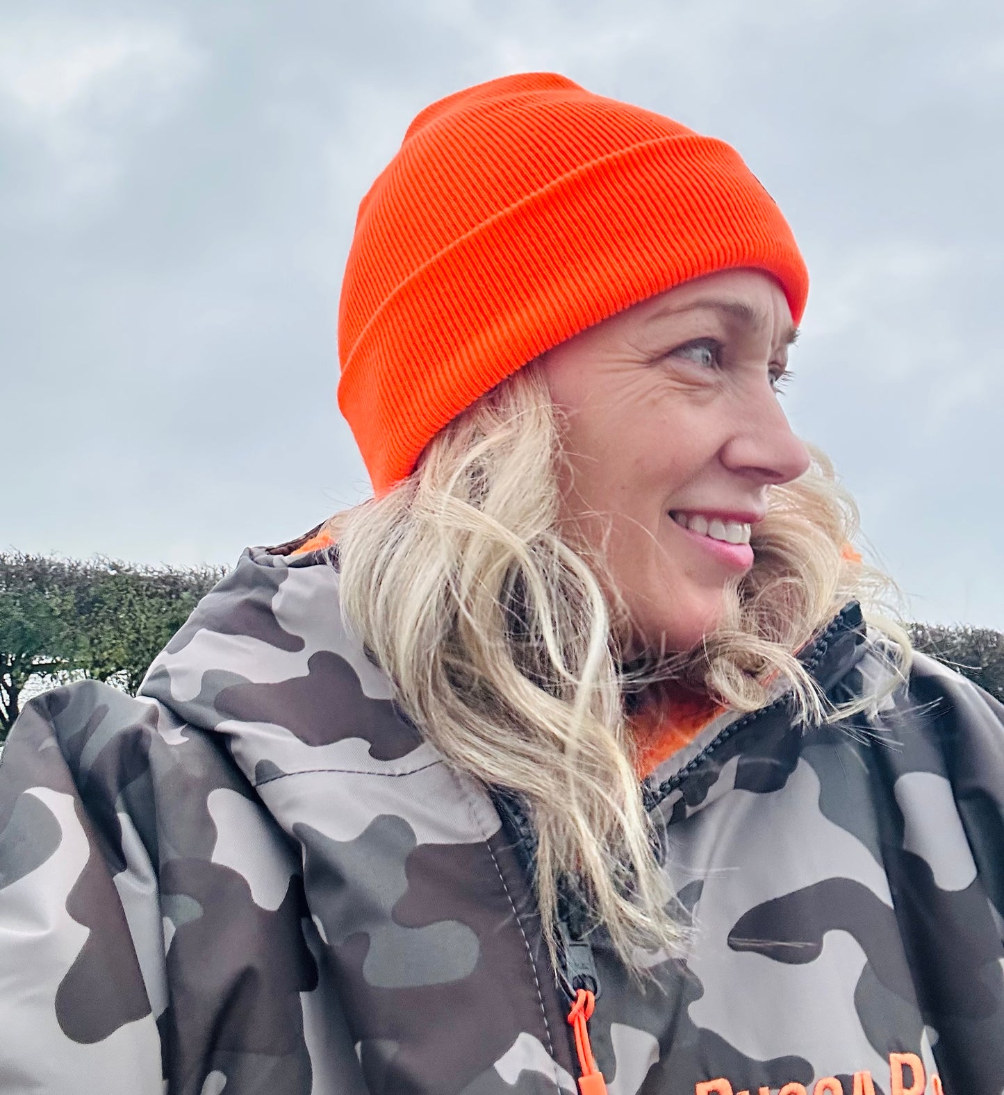 Grey Camo Change Robe with Orange Fleece  - RuggaRobe
