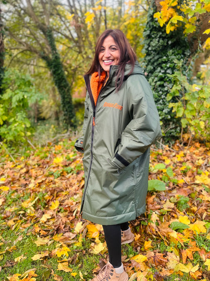 Green Change Robe with Orange Fleece - RuggaRobe