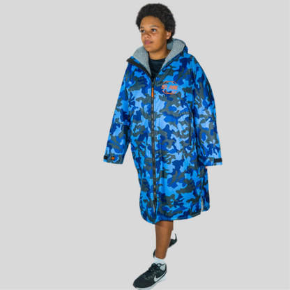 Blue Camo Change Robe with Grey Fleece  - RuggaRobe