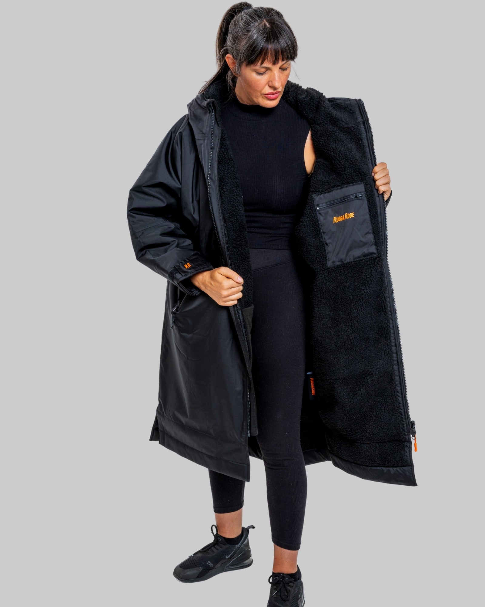 Black Change Robe with Black Fleece - Set Robe