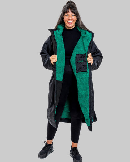 Black Change Robe with Green Fleece  - RuggaRobe