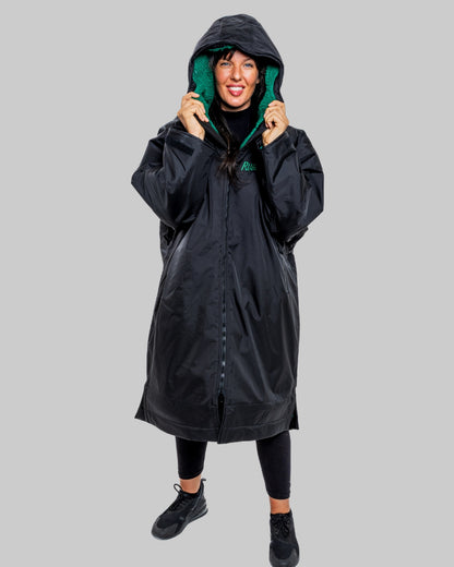 Black Change Robe with Green Fleece  - RuggaRobe