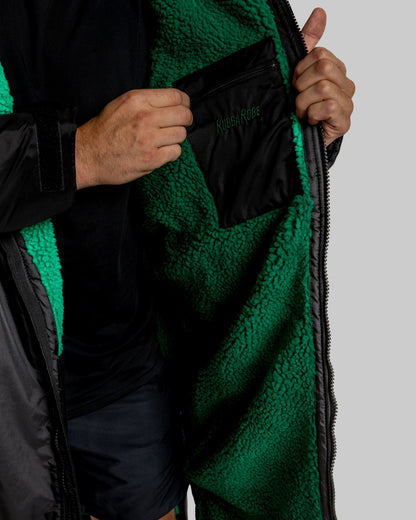 Black Change Robe with Green Fleece  - RuggaRobe