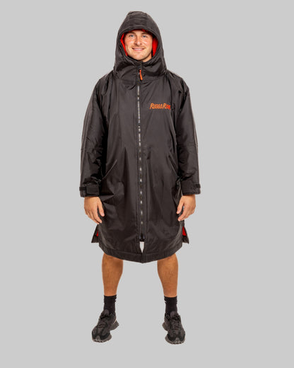 Black Change Robe with Red Fleece - RuggaRobe