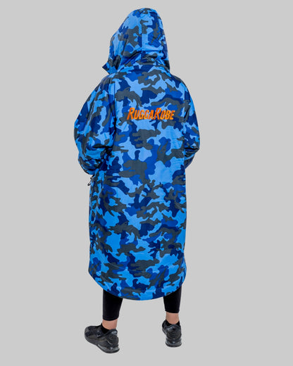 Blue Camo Change Robe with Grey Fleece  - RuggaRobe