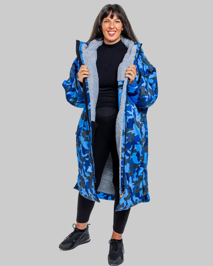 Blue Camo Change Robe with Grey Fleece - Set Robe